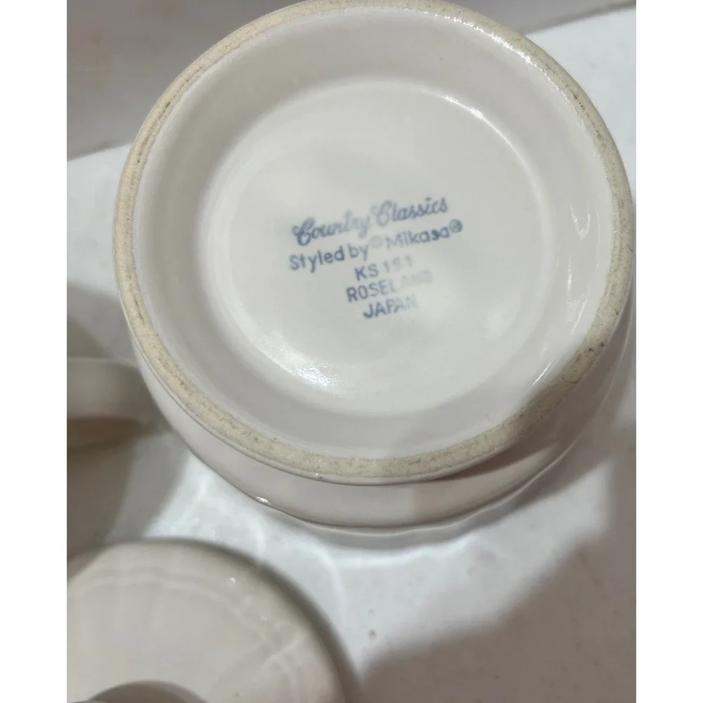 VINTAGE MIKASA COUNTRY CLASSICS Roseland Japan KS151‎ CREAMER & SUGAR Set